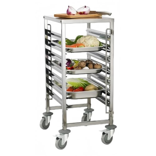 GN Pan Trolley Stainless Steel 1/1 GN With Table 7 Tier 380×550×950mm | Stalwart DA-JSN252