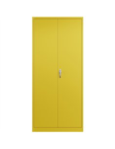 Heavy Duty Steel Upright Storage Cabinet with Double Locking Doors, Yellow | Stalwart DA-SART704