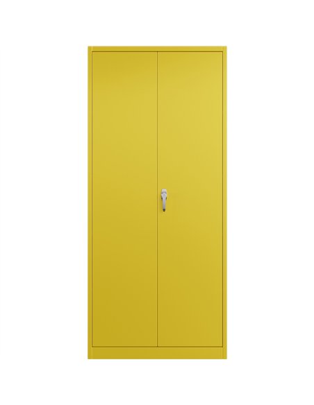 Heavy Duty Steel Upright Storage Cabinet with Double Locking Doors, Yellow | Stalwart DA-SART704