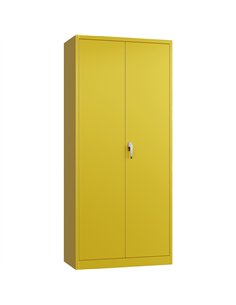 Heavy Duty Steel Upright Storage Cabinet with Double Locking Doors, Yellow | Stalwart DA-SART704 2