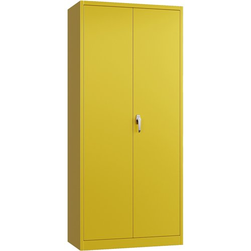 Heavy Duty Steel Upright Storage Cabinet with Double Locking Doors, Yellow | Stalwart DA-SART704