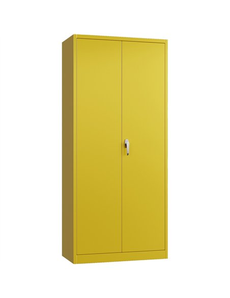 Heavy Duty Steel Upright Storage Cabinet with Double Locking Doors, Yellow | Stalwart DA-SART704