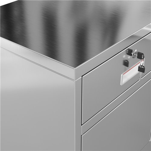 Commercial Stainless Steel Upright Cabinet with 2 Drawers and Double Doors, 900×900mm | Stalwart DA-SARTSS2DW