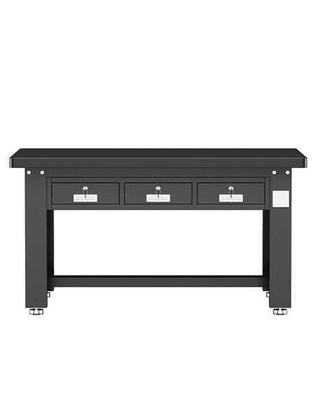 Commercial Heavy Duty Steel Work Table with 3 Drawers, 1500×750 mm – Black| Stalwart DA-SARTTB3D