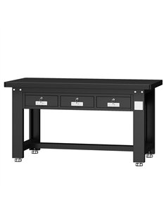 Commercial Heavy Duty Steel Work Table with 3 Drawers, 1500×750 mm – Black| Stalwart DA-SARTTB3D 2