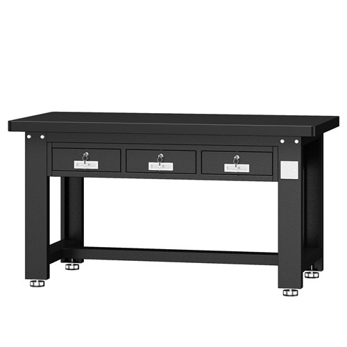 Commercial Heavy Duty Steel Work Table with 3 Drawers, 1500×750 mm – Black| Stalwart DA-SARTTB3D