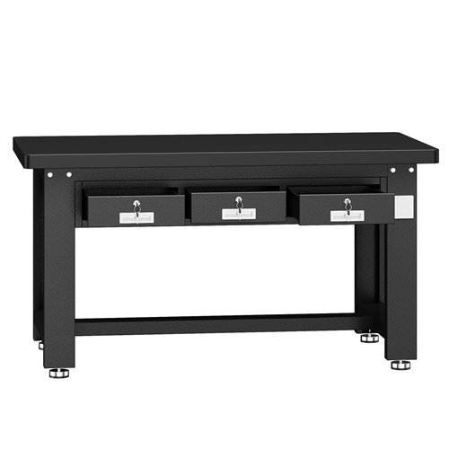 Commercial Heavy Duty Steel Work Table with 3 Drawers, 1500×750 mm – Black| Stalwart DA-SARTTB3D