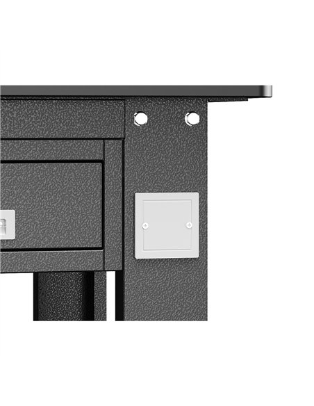 Commercial Heavy Duty Steel Work Table with 3 Drawers, 1500×750 mm – Black| Stalwart DA-SARTTB3D