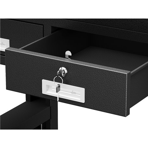 Commercial Heavy Duty Steel Work Table with 3 Drawers, 1500×750 mm – Black| Stalwart DA-SARTTB3D