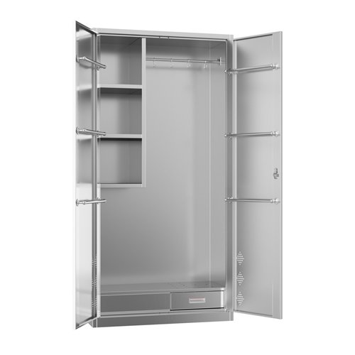 Commercial Stainless Steel Double‑Door Cleaning Cabinet, 1800×900×400 mm| Stalwart DA-SARTSS3S