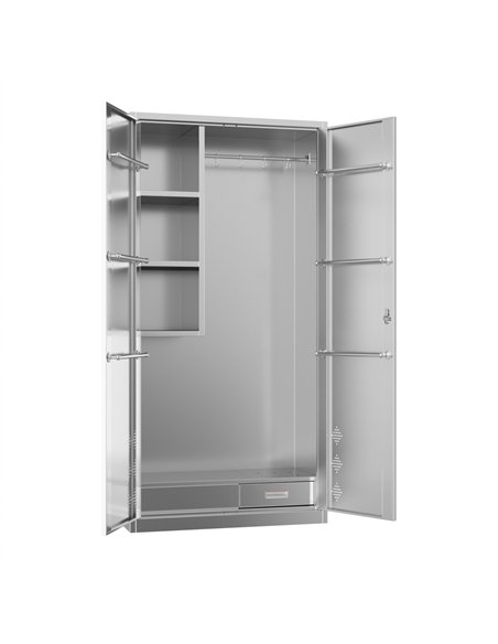 Commercial Stainless Steel Double‑Door Cleaning Cabinet, 1800×900×400 mm| Stalwart DA-SARTSS3S