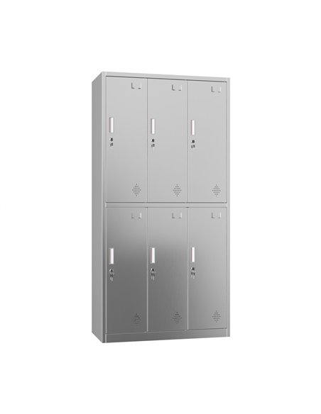 Commercial Stainless Steel 6‑Door Locker 1800×900×420 mm | Stalwart DA-SARTSS23