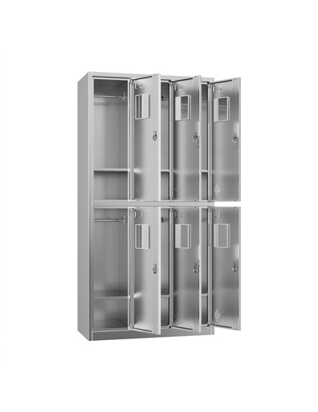 Commercial Stainless Steel 6‑Door Locker 1800×900×420 mm | Stalwart DA-SARTSS23
