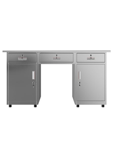 Commercial Stainless Steel Office Table 1400×700 mm | Stalwart DA-SARTTB2D3W