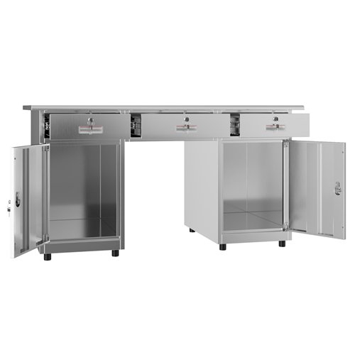 Commercial Stainless Steel Office Table 1400×700 mm | Stalwart DA-SARTTB2D3W