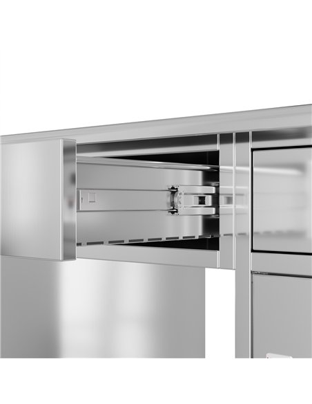 Commercial Stainless Steel Office Table 1400×700 mm | Stalwart DA-SARTTB2D3W