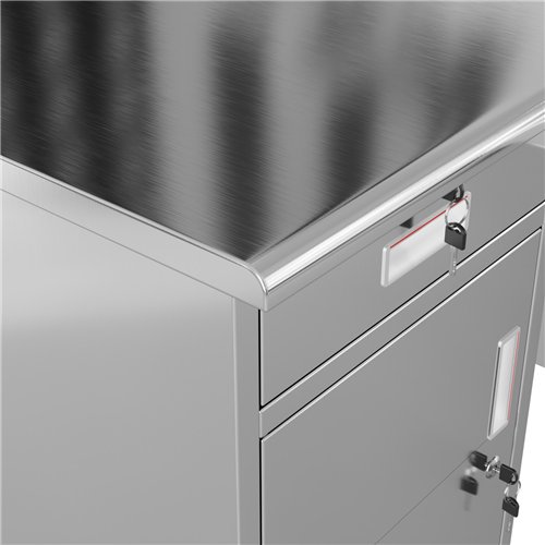 Commercial Stainless Steel Office Table 1400×700 mm | Stalwart DA-SARTTB2D3W