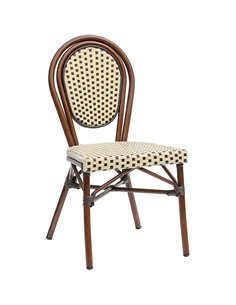 Outdoor Aluminium Bistro Chair with PE Rattan Weave | Stalwart DA-ZF2035CDBBG