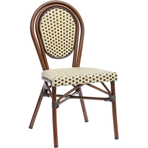 Outdoor Aluminium Bistro Chair with PE Rattan Weave | Stalwart DA-ZF2035CDBBG
