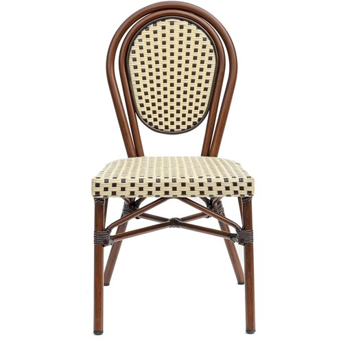 Outdoor Aluminium Bistro Chair with PE Rattan Weave | Stalwart DA-ZF2035CDBBG