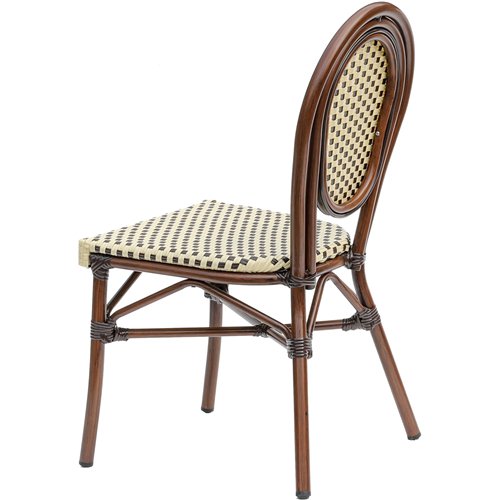 Outdoor Aluminium Bistro Chair with PE Rattan Weave | Stalwart DA-ZF2035CDBBG