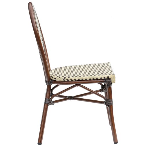 Outdoor Aluminium Bistro Chair with PE Rattan Weave | Stalwart DA-ZF2035CDBBG