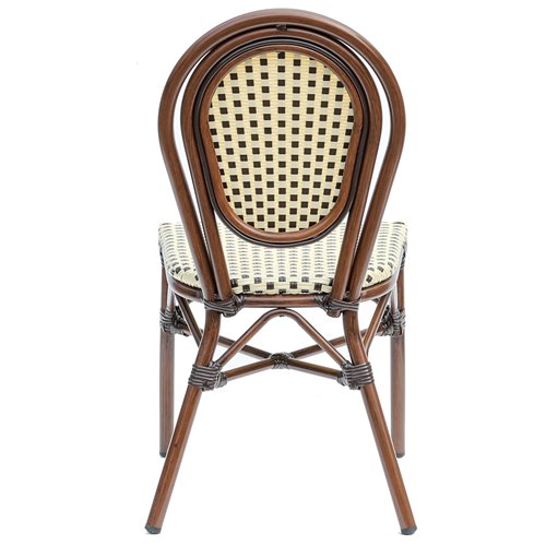 Outdoor Aluminium Bistro Chair with PE Rattan Weave | Stalwart DA-ZF2035CDBBG