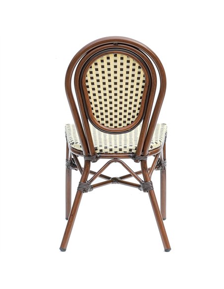 Outdoor Aluminium Bistro Chair with PE Rattan Weave | Stalwart DA-ZF2035CDBBG