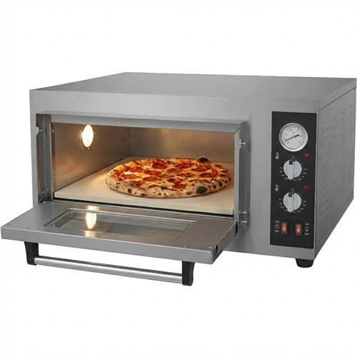 Commercial Pizza Oven Electric 1 Chamber 500×500mm 500°C Mechanical Controls 4.2kW 230V Stainless Steel | Stalwart DA-PS551