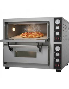 Commercial Pizza Oven Electric 2 Chambers 500×500mm 500°C Mechanical Controls 8.4kW 400V 770×700×710mm | Stalwart DA-PS552 2