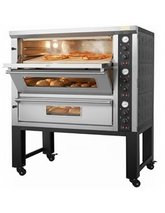 Commercial Pizza Oven with Stand Electric 3 Chambers 6+6+6 Pizzas × 33cm 500°C Mechanical Controls 19.8kW 400V | Stalwart DA-PS6