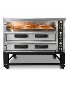 Commercial Pizza Oven with Stand Electric 3 Chambers 8+8+8 Pizzas × 33cm 500°C Mechanical Controls 25.2kW 400V | Stalwart DA-PS8 2