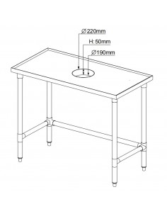 Professional Waste Disposal Table Stainless Steel 4 Side Up Marine Edge 1600x600x900mm | Stalwart DA-WHDW16060 2