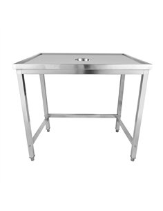 Professional Waste Disposal Table Stainless Steel 4 Side Up Marine Edge 1800x600x900mm | Stalwart DA-WHDW18060