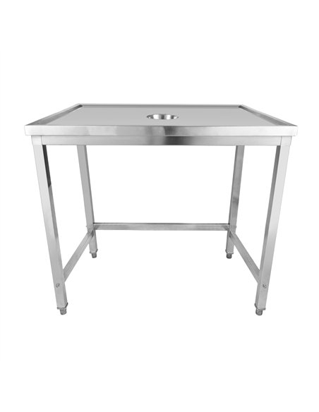 Professional Waste Disposal Table Stainless Steel 4 Side Up Marine Edge 1800x600x900mm | Stalwart DA-WHDW18060