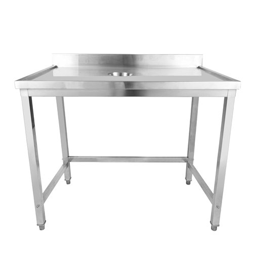 Professional Waste Disposal Table Stainless Steel 4 Side Up Marine Edge Backsplash 1800x600x950mm | Stalwart DA-WHDW18060B