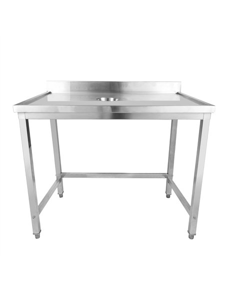 Professional Waste Disposal Table Stainless Steel 4 Side Up Marine Edge Backsplash 1800x600x950mm | Stalwart DA-WHDW18060B