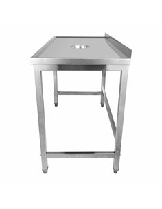 Professional Waste Disposal Table Stainless Steel 4 Side Up Marine Edge Backsplash 1800x600x950mm | Stalwart DA-WHDW18060B 2