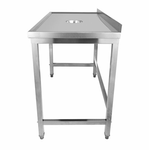 Professional Waste Disposal Table Stainless Steel 4 Side Up Marine Edge Backsplash 1800x600x950mm | Stalwart DA-WHDW18060B