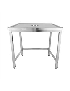 Professional Waste Disposal Table Stainless Steel 4 Side Up Marine Edge 1000x600x900mm | Stalwart DA-WHDW10060