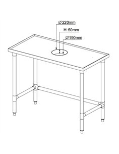 Professional Waste Disposal Table Stainless Steel 4 Side Up Marine Edge 1000x700x900mm | Stalwart DA-WHDW10070 2