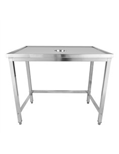 Professional Waste Disposal Table Stainless Steel 4 Side Up Marine Edge 2000x600x900mm | Stalwart DA-WHDW20060