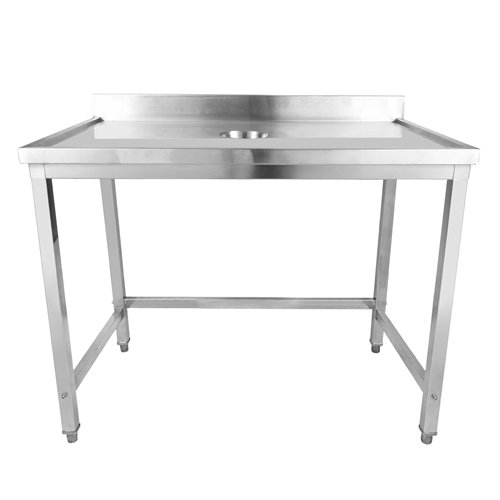 Professional Waste Disposal Table Stainless Steel 4 Side Up Marine Edge Backsplash 2000x600x950mm | Stalwart DA-WHDW20060B