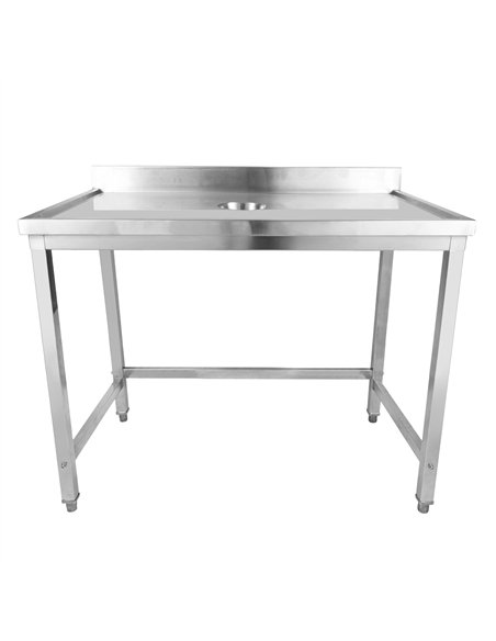 Professional Waste Disposal Table Stainless Steel 4 Side Up Marine Edge Backsplash 2000x600x950mm | Stalwart DA-WHDW20060B