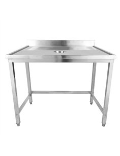Professional Waste Disposal Table Stainless Steel 4 Side Up Marine Edge Backsplash 2000x700x950mm | Stalwart DA-WHDW20070B