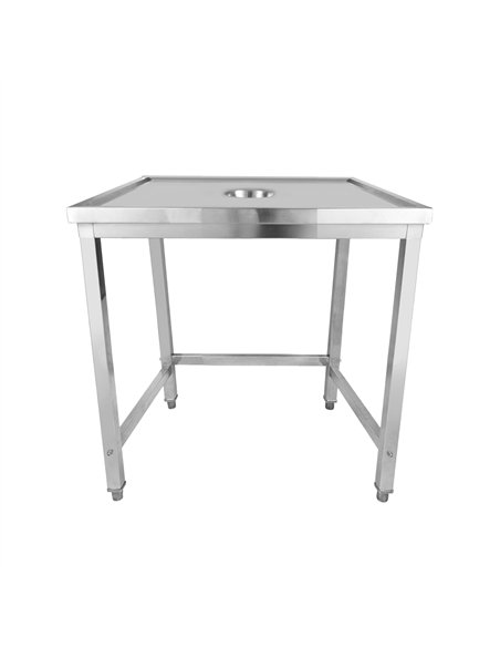 Professional Waste Disposal Table Stainless Steel 4 Side Up Marine Edge 800x600x900mm | Stalwart DA-WHDW8060