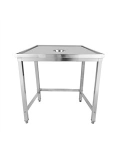 Professional Waste Disposal Table Stainless Steel 4 Side Up Marine Edge 800x700x900mm | Stalwart DA-WHDW8070