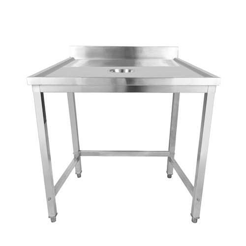 Professional Waste Disposal Table Stainless Steel 4 Side Up Marine Edge Backsplash 800x700x950mm | Stalwart DA-WHDW8070B