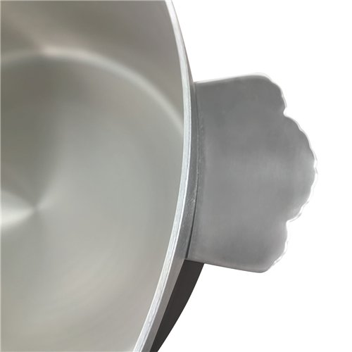 Hammered Triple‑Layer Stainless Steel 16.8L Casserole Φ320×H210mm with Glass Lid – Black | Stalwart DA-E0912086