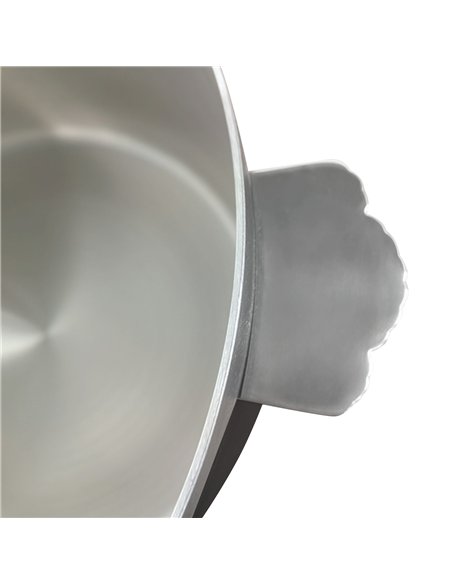 Hammered Triple‑Layer Stainless Steel 16.8L Casserole Φ320×H210mm with Glass Lid – Black | Stalwart DA-E0912086